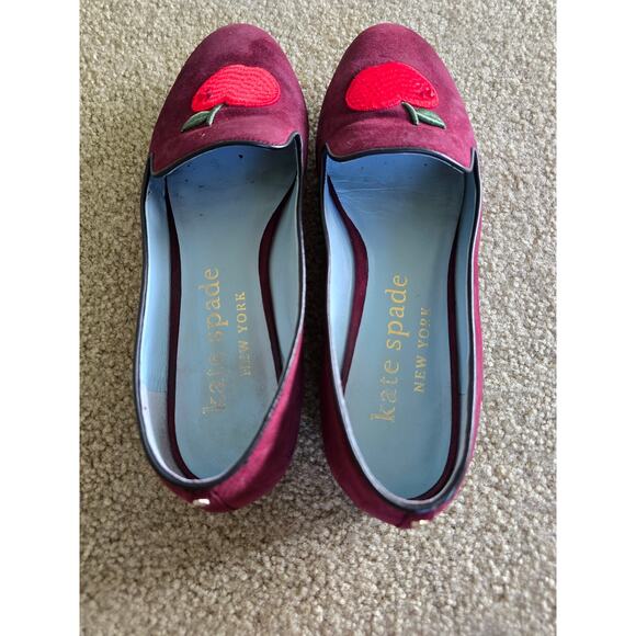 Kate Spade Lounge Apple Loafer Grenache Suede Slip-On Flats Size 10 B - Picture 4 of 8